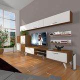 Decoraktiv Eko 8 SLM Dvd Retro TV Sehpa Ünitesi - Beyaz Ceviz