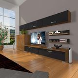 Decoraktiv Eko 8 Slm Std Ceviz Siyah Tv Sehpa Ünitesi