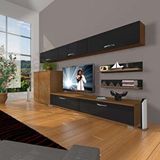 Decoraktiv Eko 8 SLM STD Ceviz Siyah Tv Ünitesi