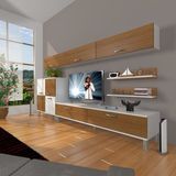 Decoraktiv Eko 8 SLM STD Krom Ayaklı Beyaz Ceviz Tv Ünitesi