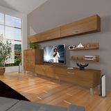 Decoraktiv Eko 8 SLM STD Krom Ayaklı Naturel Ceviz Tv Ünitesi