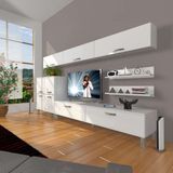 Decoraktiv Eko 8 SLM STD Krom Ayaklı Parlak Beyaz Tv Ünitesi