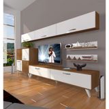 Decoraktiv Eko 8 SLM STD Retro Parlak Beyaz Tv Ünitesi