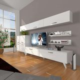 Decoraktiv Eko 8 SLM STD Retro TV Sehpa Ünitesi - Parlak Beyaz