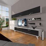 Decoraktiv Eko 8 Slm Std Retro Tv Ünitesi Tv Sehpası Beyaz - Siyah