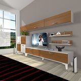 Decoraktiv Eko 8 Slm Std Silver Beyaz Ceviz Tv Sehpa Ünitesi