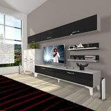 Decoraktiv Eko 8 Slm Std Silver Beyaz Siyah Tv Sehpa Ünitesi