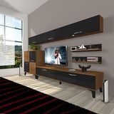 Decoraktiv Eko 8 Slm Std Silver Ceviz Siyah Tv Sehpa Ünitesi