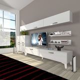 Decoraktiv Eko 8 Slm Std Silver Parlak Beyaz Tv Sehpa Ünitesi