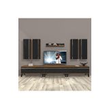 Decoraktiv Eko 8D Mdf Ceviz Siyah Silver Tv Ünitesi