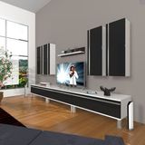 Decoraktiv Eko 8D MDF Krom Ayaklı Beyaz Siyah Tv Ünitesi