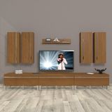 Decoraktiv Eko 8D MDF Krom Ayaklı Naturel Ceviz Tv Ünitesi