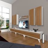 Decoraktiv Eko 8D MDF Retro Beyaz Ceviz Tv Ünitesi