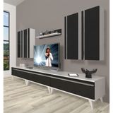 Decoraktiv Eko 8D MDF Retro Parlak Beyaz Tv Ünitesi