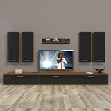 Decoraktiv Eko 8D Slm Ceviz Siyah Tv Sehpa Ünitesi