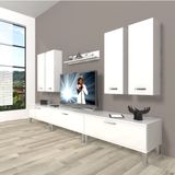 Decoraktiv Eko 8D SLM Krom Ayaklı Parlak Beyaz Tv Ünitesi