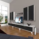 Decoraktiv Eko 8D SLM Retro Beyaz Siyah Tv Ünitesi