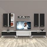 Decoraktiv Eko 8D Slm Silver Beyaz Siyah Tv Sehpa Ünitesi