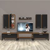 Decoraktiv Eko 8D Slm Silver Ceviz Siyah Tv Sehpa Ünitesi