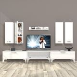 Decoraktiv Eko 8D Slm Silver Parlak Beyaz Tv Sehpa Ünitesi