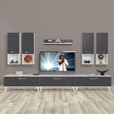 Decoraktiv Eko 8da MDF Retro TV Sehpa Ünitesi - Beyaz Antrasit