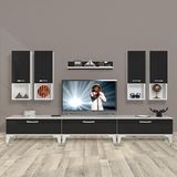 Decoraktiv Eko 8DA Slm Silver Beyaz Siyah Tv Sehpa Ünitesi