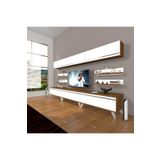 Decoraktiv Eko 8Y Mdf Ceviz Beyaz Retro Tv Ünitesi