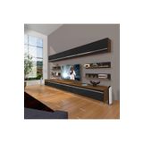 Decoraktiv Eko 8Y MDF Ceviz Siyah Tv Ünitesi