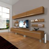 Decoraktiv Eko 8Y MDF Krom Ayaklı Naturel Ceviz Tv Ünitesi