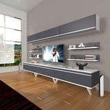 Decoraktiv Eko 8y MDF Retro TV Sehpa Ünitesi - Beyaz Antrasit