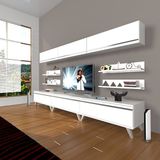 Decoraktiv Eko 8y MDF Retro TV Sehpa Ünitesi - Parlak Beyaz