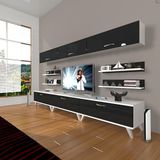 Decoraktiv Eko 8Y Slm Retro Beyaz Siyah Tv Sehpa Ünitesi