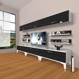 Decoraktiv Eko 8Y Slm Silver Beyaz Siyah Tv Sehpa Ünitesi