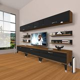 Decoraktiv Eko 8Y Slm Silver Ceviz Siyah Tv Sehpa Ünitesi