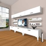 Decoraktiv Eko 8Y Slm Silver Parlak Beyaz Tv Sehpa Ünitesi