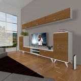 Decoraktiv Eko 9 MDF Dvd Retro TV Sehpa Ünitesi - Ceviz Beyaz