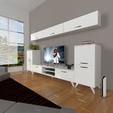 Decoraktiv Eko 9 MDF Dvd Retro TV Sehpa Ünitesi - Parlak Beyaz