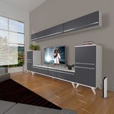 Decoraktiv Eko 9 Mdf Std Retro Beyaz Antrasit Tv Sehpa Ünitesi