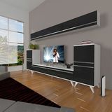 Decoraktiv Eko 9 MDF STD Retro TV Sehpa Ünitesi - Beyaz Siyah