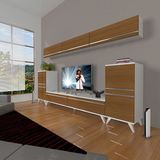Decoraktiv Eko 9 MDF STD Retro TV Sehpa Ünitesi - Ceviz Beyaz