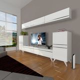Decoraktiv Eko 9 MDF STD Retro TV Sehpa Ünitesi - Parlak Beyaz