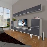 Decoraktiv Eko 9 Mdf Std Silver Beyaz Antrasit Tv Sehpa Ünitesi