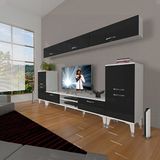 Decoraktiv Eko 9 Slm Dvd Silver Beyaz Siyah Tv Sehpa Ünitesi