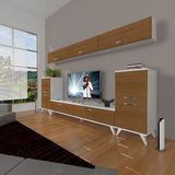 Decoraktiv Eko 9 SLM STD Retro TV Sehpa Ünitesi - Beyaz Ceviz