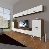 Decoraktiv Eko 9 Slm Std Retro Tv Ünitesi Tv Sehpası Beyaz - Ceviz