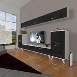 Decoraktiv Eko 9 Slm Std Retro Tv Ünitesi Tv Sehpası Beyaz Siyah - Beyaz - Siyah