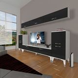 Decoraktiv Eko 9 Slm Std Silver Beyaz Siyah Tv Sehpa Ünitesi