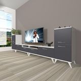Decoraktiv Eko 9200 Mdf Retro Beyaz Antrasit Tv Sehpa Ünitesi