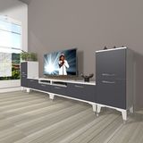 Decoraktiv Eko 9200 Mdf Silver Beyaz Antrasit Tv Sehpa Ünitesi