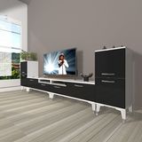 Decoraktiv Eko 9200 Mdf Silver Beyaz Siyah Tv Sehpa Ünitesi